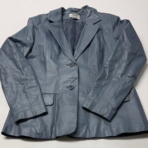 Vintage Chadwicks Women's blue Leather Blazer